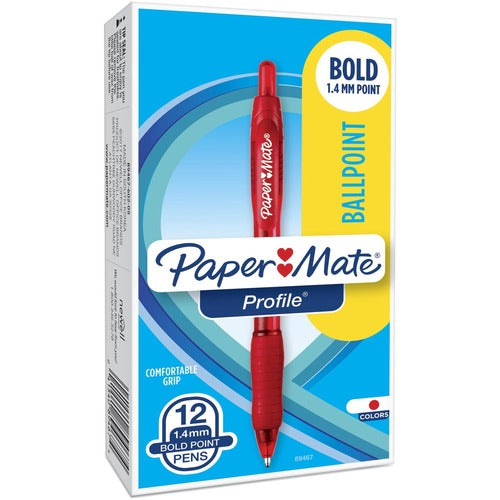 Paper Mate  Ballpoint Pen,Retractable/,Nonrefill,1.4mm,RD Barrel/Ink