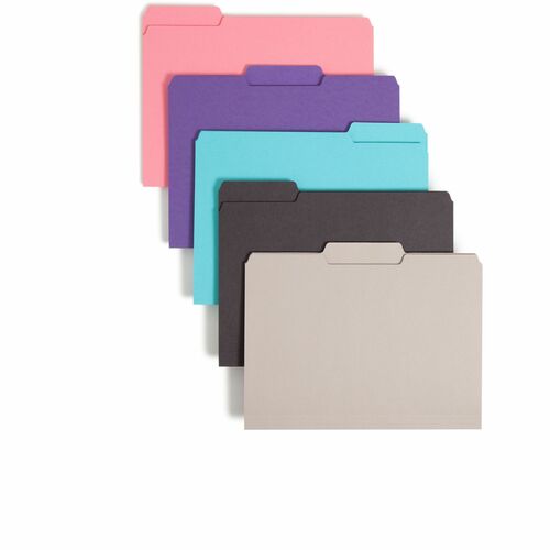 Smead  Interior Folders, 1/3 Ast. Tabs, Letter, 100/BX, Assorted