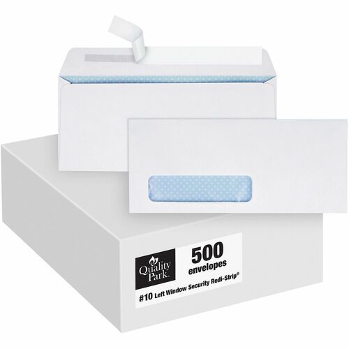 Quality Park  Business Envelopes,Window,4-1/8"x9-1/2",500/BX,White
