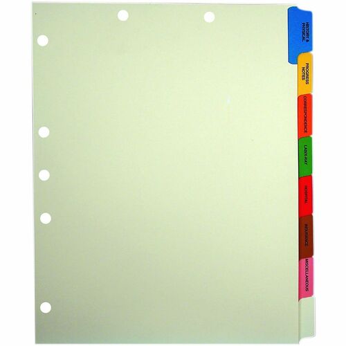 Tabbies  Medical Chart Index Set, 8 Side Tab, 9"x11", 40/BX, MLA
