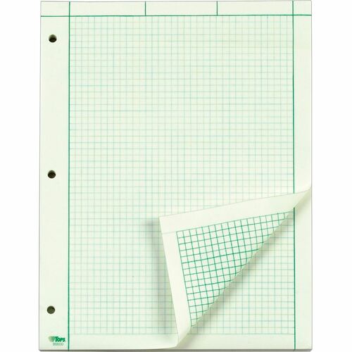 Tops  Engineering Comp Pads, 3HP,Rld,100 Sh,8-1/2"x11",GN