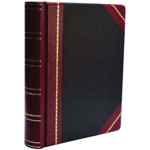 Wilson Jones  Minute Book Binder, 500-Sheet Cap, 11"x8-1/2", Red/Black