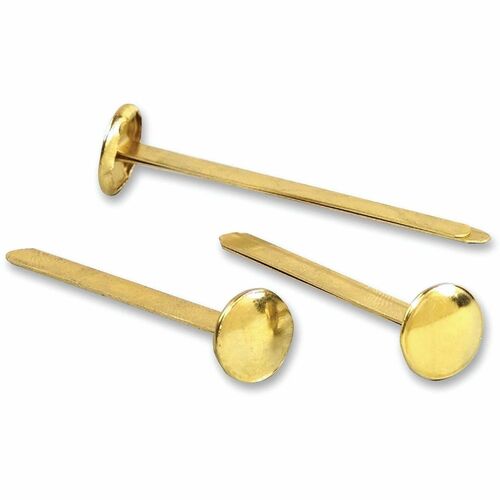 ACCO  Round Head Fasteners, Size 7, 15/32"x2", 100/BX, Brass