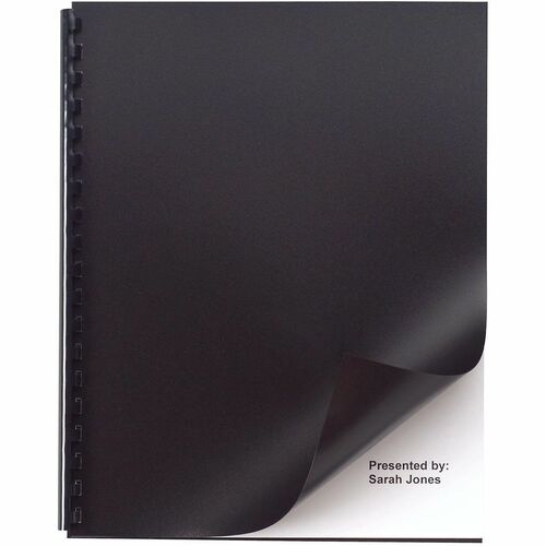 GBC  Binding Covers, Square Corners, 8-1/2"x11", 50/PK, Black-GBC2514493