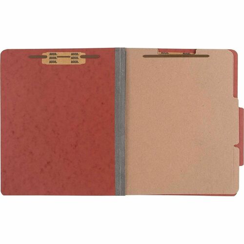 ACCO  Classification Folders,3" Exp,2 Div,Ltr,10/BX,Earth Red