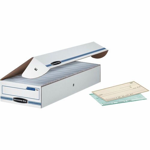 Fellowes  Storage File, Check/Deposit Slip, 9"x24"x4", 12/CT, White-FEL00706