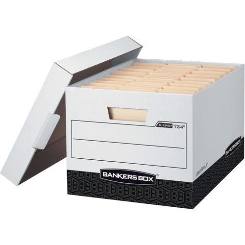 Fellowes  Storage File, Letter/Legal,12"x15"x10", 12/CT, White/Black-FEL00724