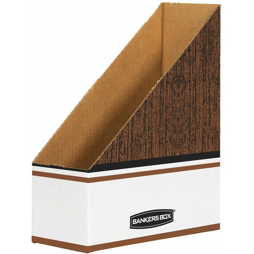 Fellowes  Magazine File,4"x11"x12-1/4",12/CT,Woodgrain/White-FEL07224