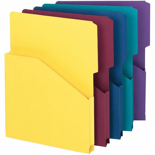 Smead  Slash Jackets, 1" Expansn, Letter,9-3/8"x11-1/2", 5/PK, AST
