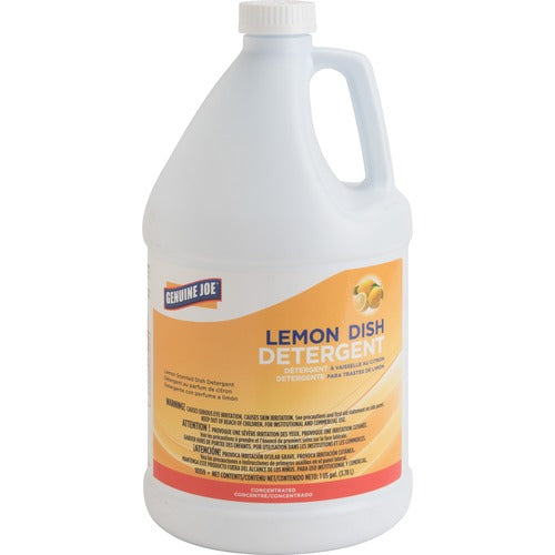 Genuine Joe  Dishwashing Liquid, 1 Gallon, Lemon Scent-GJO10359