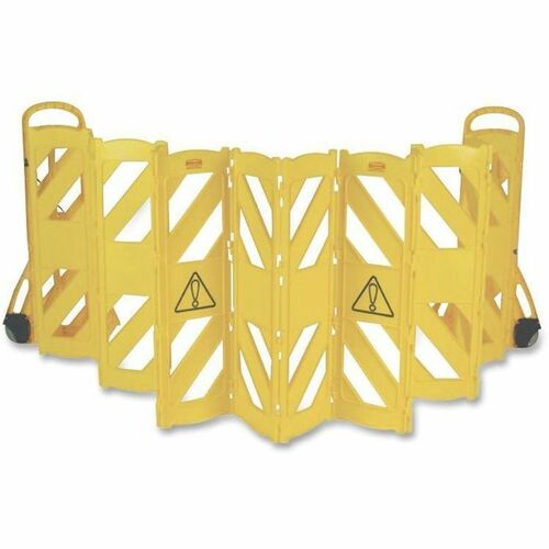 Rubbermaid Commercial Products  Mobile Barrier,Expands 13',Two 5" Casters,156"x1"x40",YW