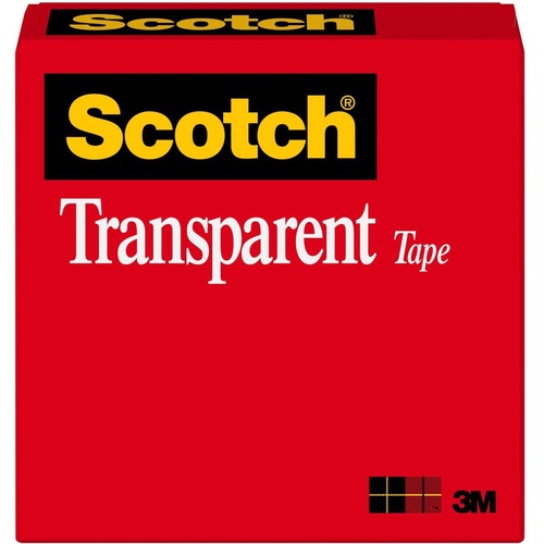 3M  Transparent Tape, 1" Core, 3/4"x1296"