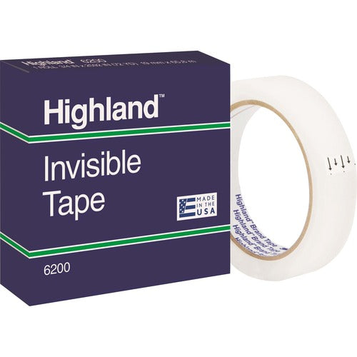 3M  Invisible Tape, 3" Core, 3/4"x2592", Clear