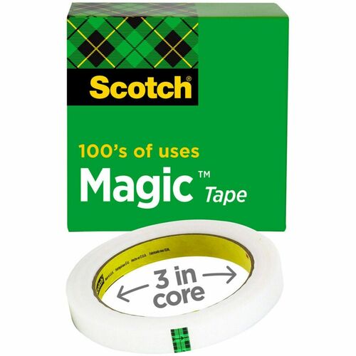 3M  Magic Tape, 3" Core, 1"x2592", 1 Roll, Transparent