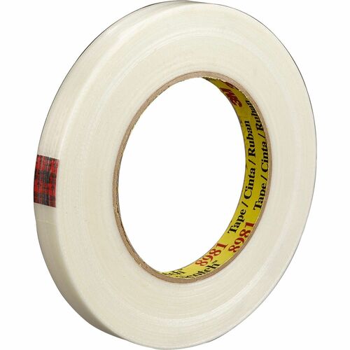 3M  Filament Tape, 3" Core, 3/4"x60 Yards, Clear