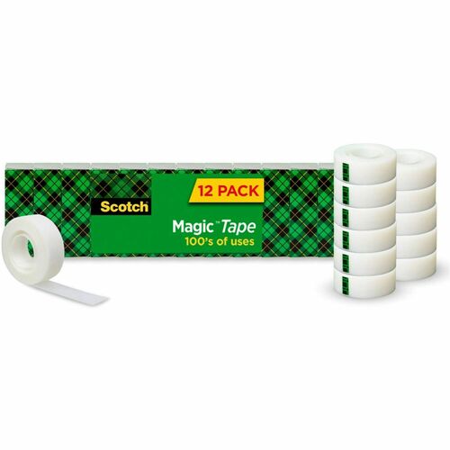 3M  Magic Tape, Refill Value Pk, 3/4"x1000", 12/PK, Clear