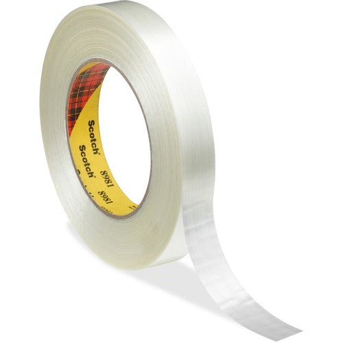 3M  Filament Tape, 3" Core, 1"x60 Yards, Clear