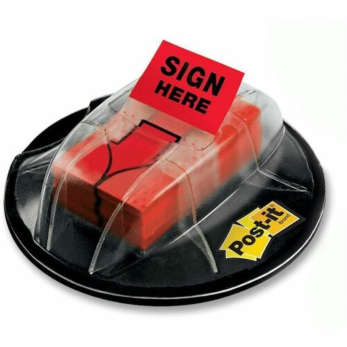 3M  Post-it Flags Dispenser, 1" Sign Here Arrows, 200/PK, RD