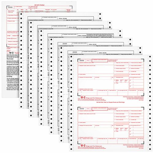 Tops  W-2 Tax Form, 6 Part, 8-1/2"x5-1/2", 24/PK, White