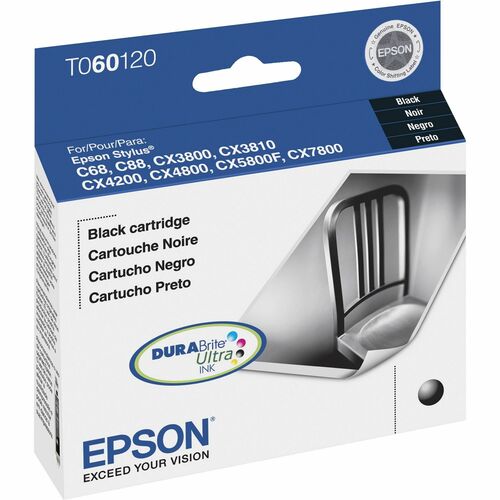 Epson  Inkjet Cartridge, Stylus C88/CX7800, 380 Page Yield, BK-EPST060120S