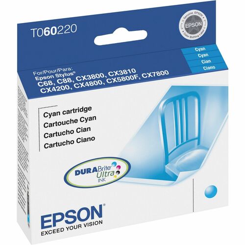 Epson  Inkjet Cartridge, Stylus C88/CX7800, 400 Page Yield, CYN-EPST060220S