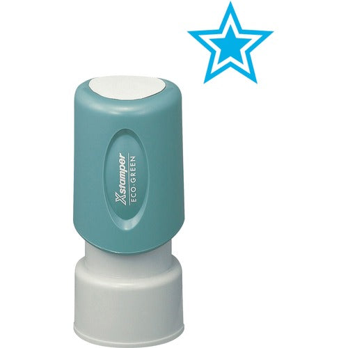 Shachihata Inc  Specialty Stamp,5/8", Preinked Star Shape,Light Blue