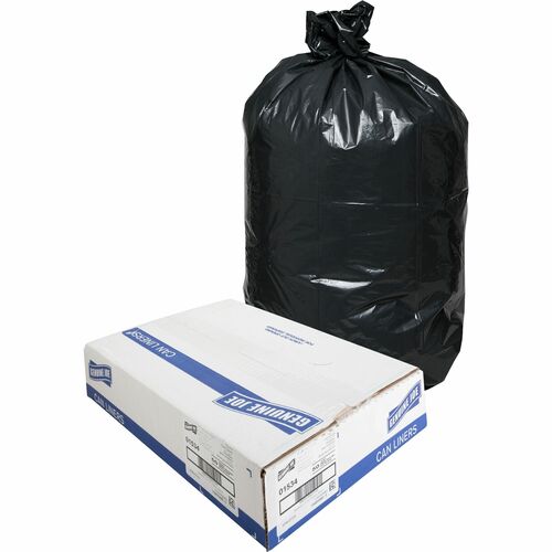 Genuine Joe  Trash Bags, Heavy-Duty, 1.5 mil, 40-45 Gallon, 50/CT, Black-GJO01534