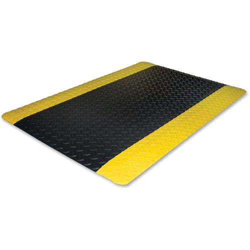 Genuine Joe  Floor Mat,Anti-Fatigue,Beveled Edge,2'x3',Black/Yellow-GJO70363