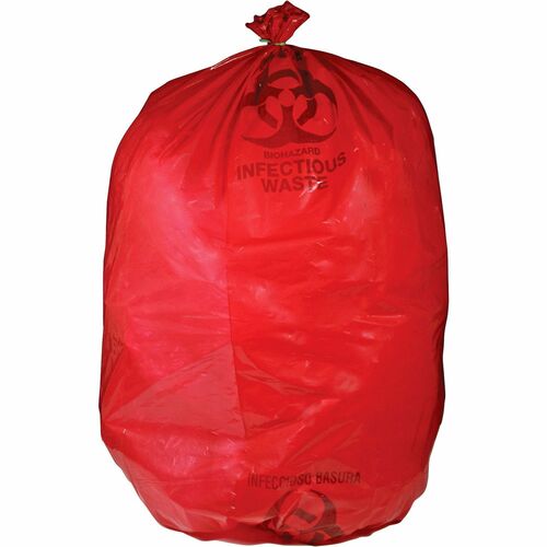 MHMS  Biohazard Waste Bag,30-33 Gallon,31"x43",50/BX,Red