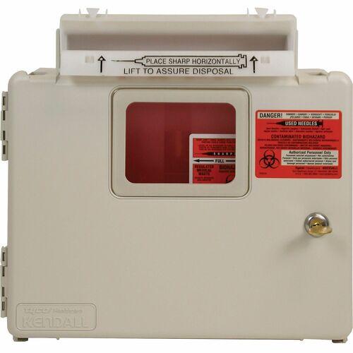 Covidien  Biohazard Wall Cabinet for Sharp Objects, w/ Lid, 5 Quart