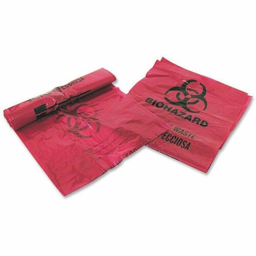 MHMS  Infectious Waste Bags,3 Gallon,14"x18-1/2",200 Bags/BX,Red