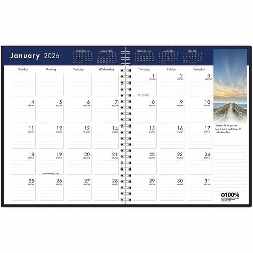 House Of Doolittle  Monthly Planner,14Mths Dec-Jan,8-1/2"x11", Earthscapes/BK-HOD26402