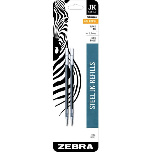 Zebra  Gel Refill, 0.7mm, Medium Point, 2/PK, Black