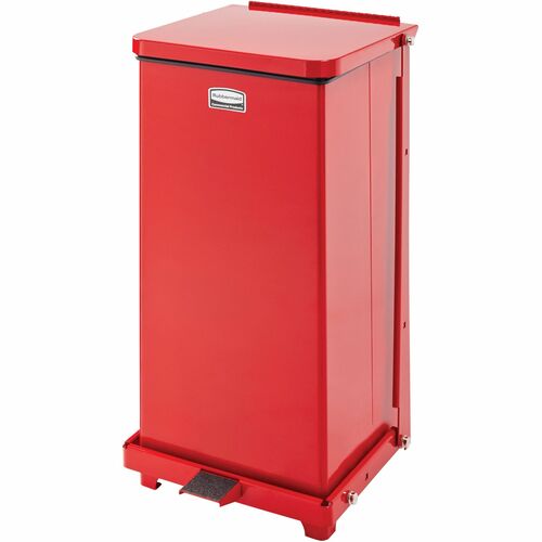 Rubbermaid Commercial Products  Waste Receptacle,Step,Steel,6.5 Gal,10.5"x10.5"x20.5",Red