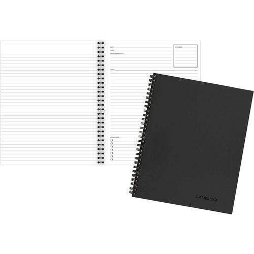 Mead  Meeting Notebook,Perforated,Special Ruled,11"x8-1/2",Black
