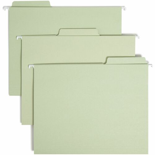 Smead  Hanging Folders,w/2-Ply Tabs Attached,1/3 Tab,Ltr,20/BX,Moss