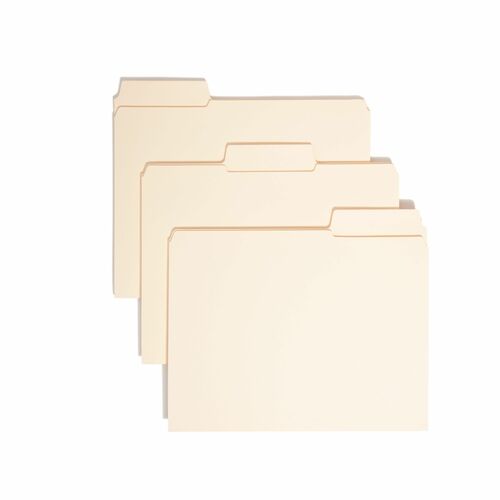 Smead  SuperTab Folders,Letter,1/3 Cut Tab,2-Ply,11pt,100/BX,Manila