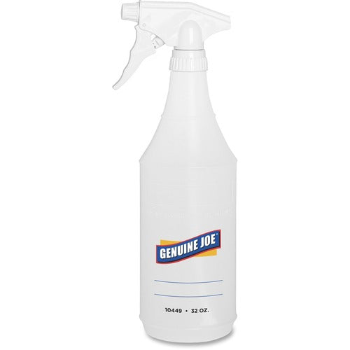 Genuine Joe  Plastic Spray Bottle,w/Trigger,Adjustable,32 oz.,2/PK,CL-GJO10449