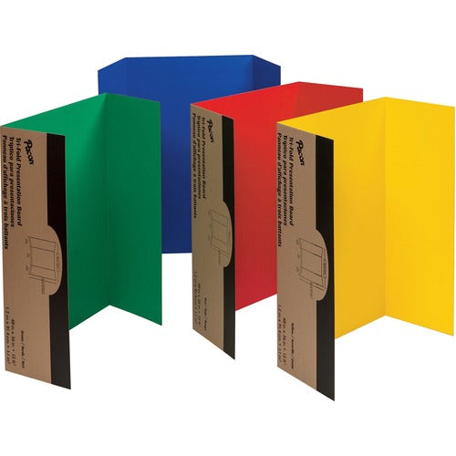 Pacon  Single Walled Presentation Board,Tri-fold,48"x36",4/CT,AST