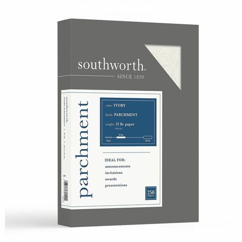 Southworth  Parchment Paper, 32 lb, 8-1/2"x11", 250/BX, Ivory