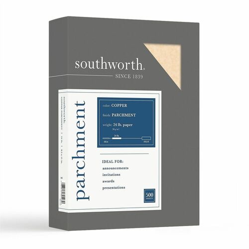 Southworth  Fine Parchment Paper, 24Lb, 8-1/2"x11", 500/BX, Copper