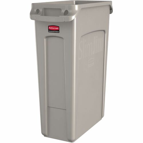 Rubbermaid Commercial Products  Waste Container, Slim Jim, Vented, 23 Gal, 22"x11"x30", BG