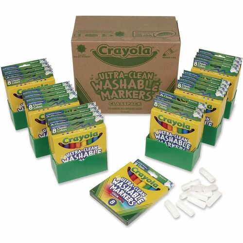Crayola  Washable Markers, 200/BX, 8 Assorted Colors