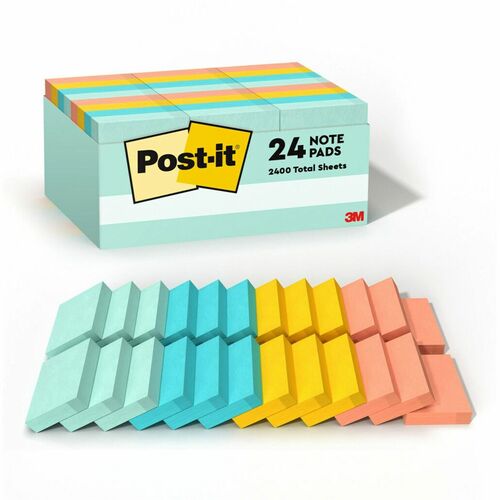 3M  Post-it Notes,Value Pk,100 Sh/PD,1-1/2"x2",24/PK,Marseille
