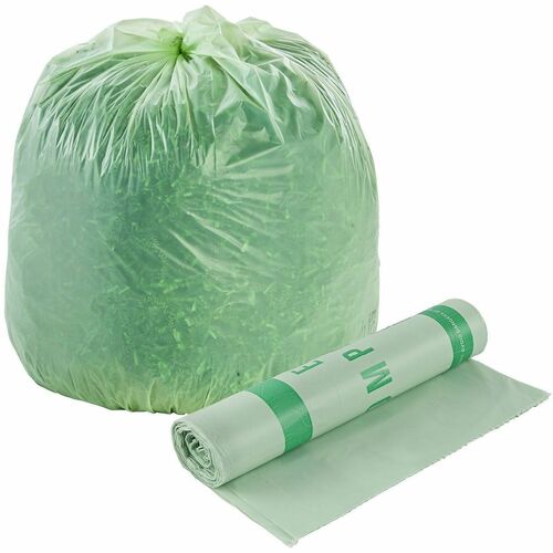 Stout  Compostable Trash Bags,48Gal,.85mil,42"x48",40/CT,Green