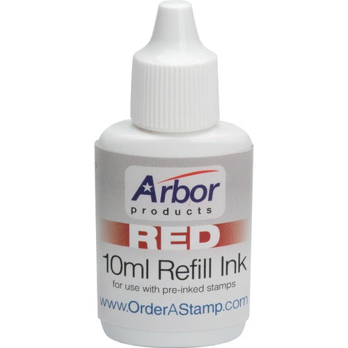 SKILCRAFT  Stamp Refill Ink, 10 cc Bottle, .35 oz, Red