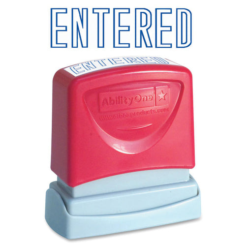 SKILCRAFT  Pre-inked Message Stamp,"Entered",Impression 1/2"x1-5/8",BE