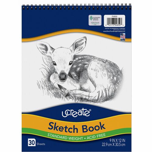 Pacon  Sketch Book, Acid-free, Medium Weight, 9"x12", 30 Sheets