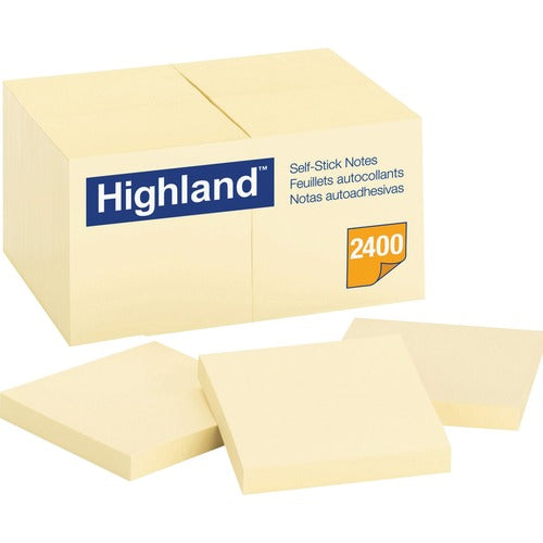3M  Self-Sticking Notes,3"x3",100Sht/PD, 24/PK,YW