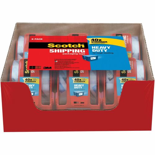 3M  Packing Tape,w/ Dispenser,2"x22.2 Yds', 6 Rolls/PK,Clear